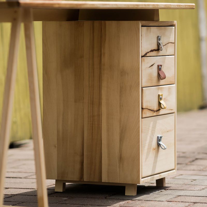 Biroul vesel - lemn de paltin și piele naturală