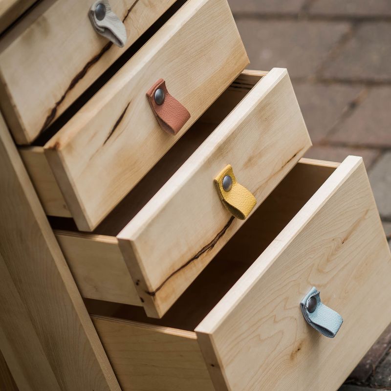 Biroul vesel - lemn de paltin și piele naturală