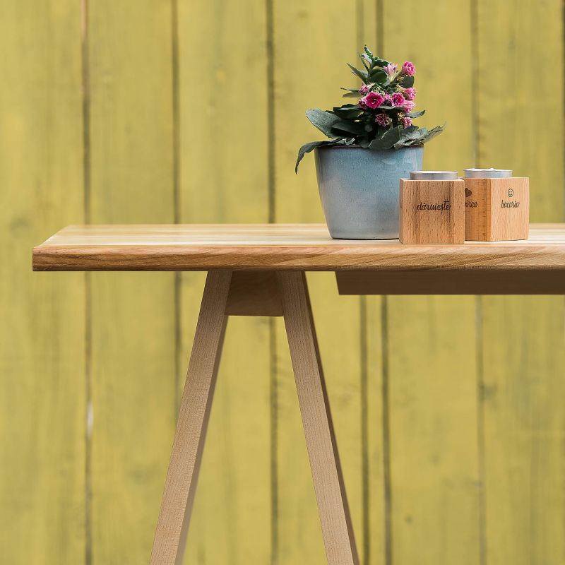 Biroul vesel - lemn de paltin și piele naturală