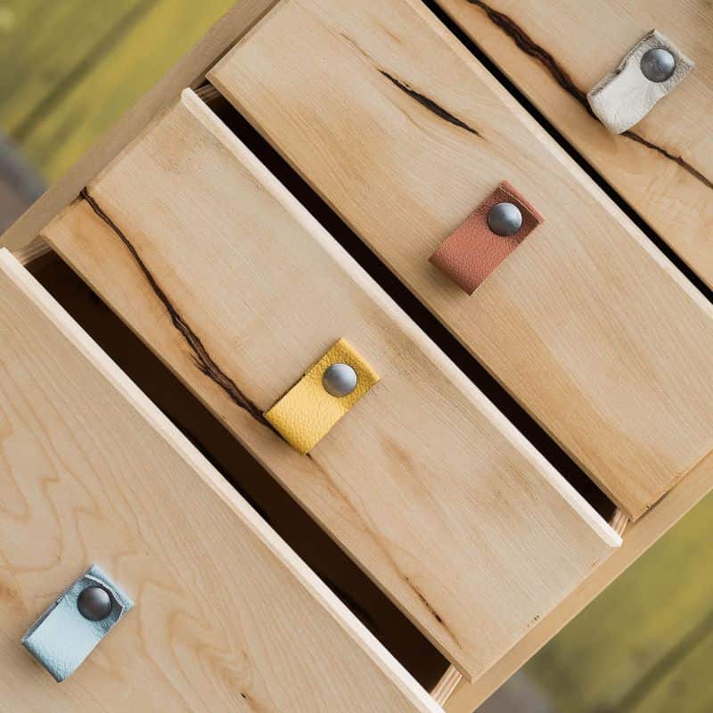 Biroul vesel - lemn de paltin și piele naturală