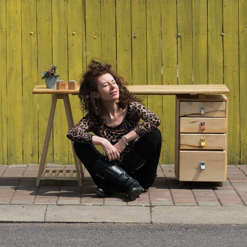 Biroul vesel - lemn de paltin și piele naturală