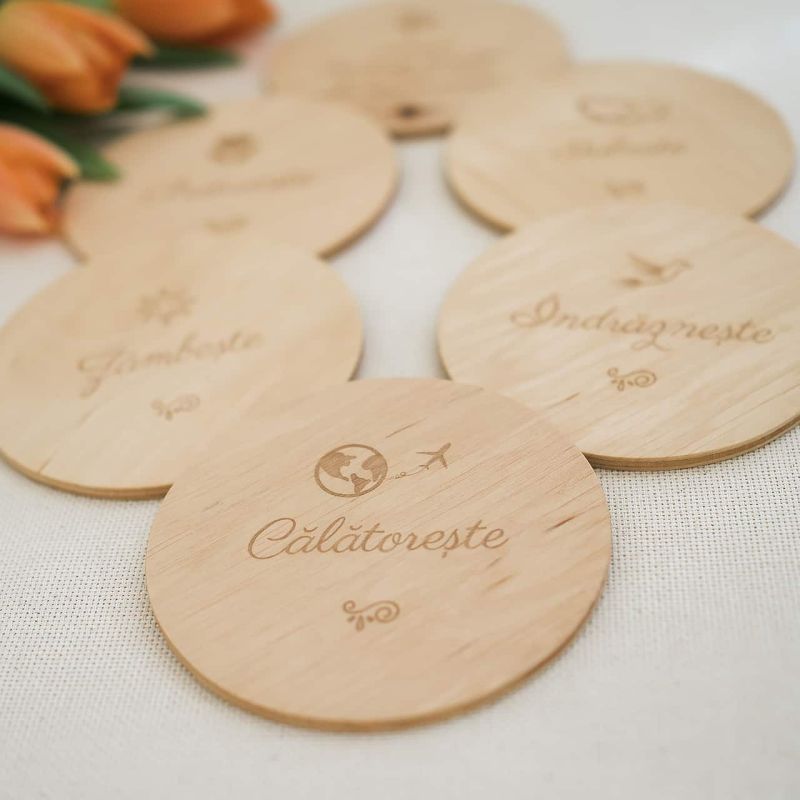 Bucurii de suflet - set coastere / suport de pahare, cu îndemnuri