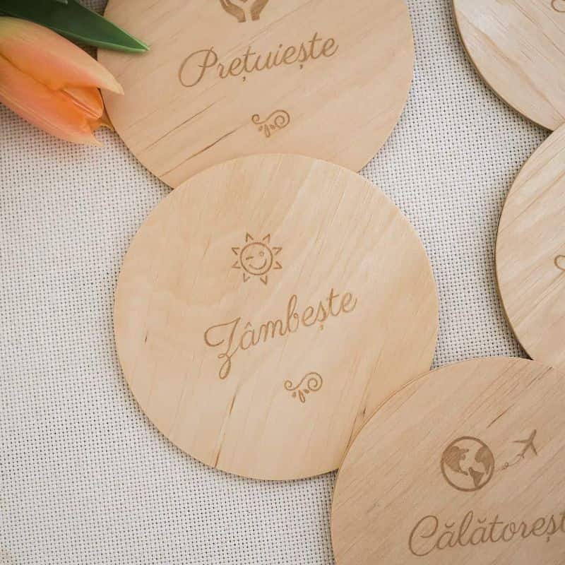 Bucurii de suflet - set coastere / suport de pahare, cu îndemnuri