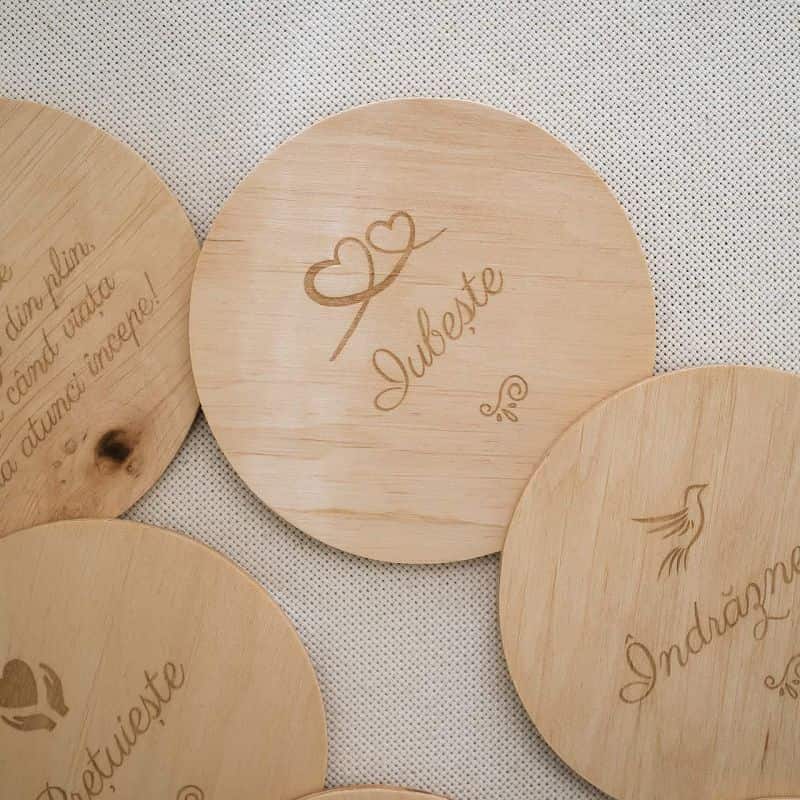 Bucurii de suflet - set coastere / suport de pahare, cu îndemnuri