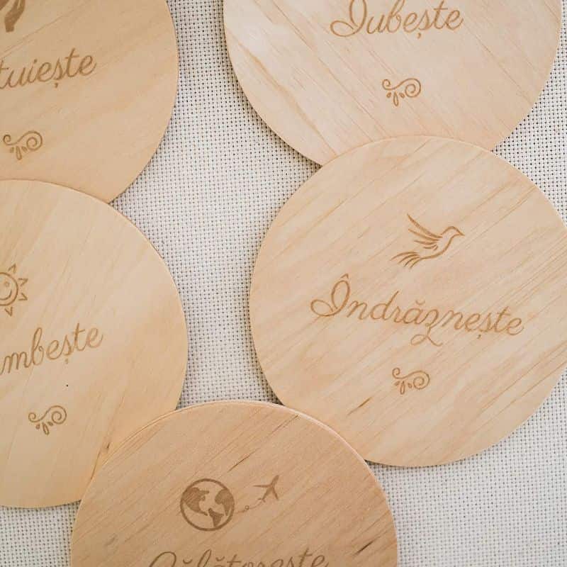 Bucurii de suflet - set coastere / suport de pahare, cu îndemnuri