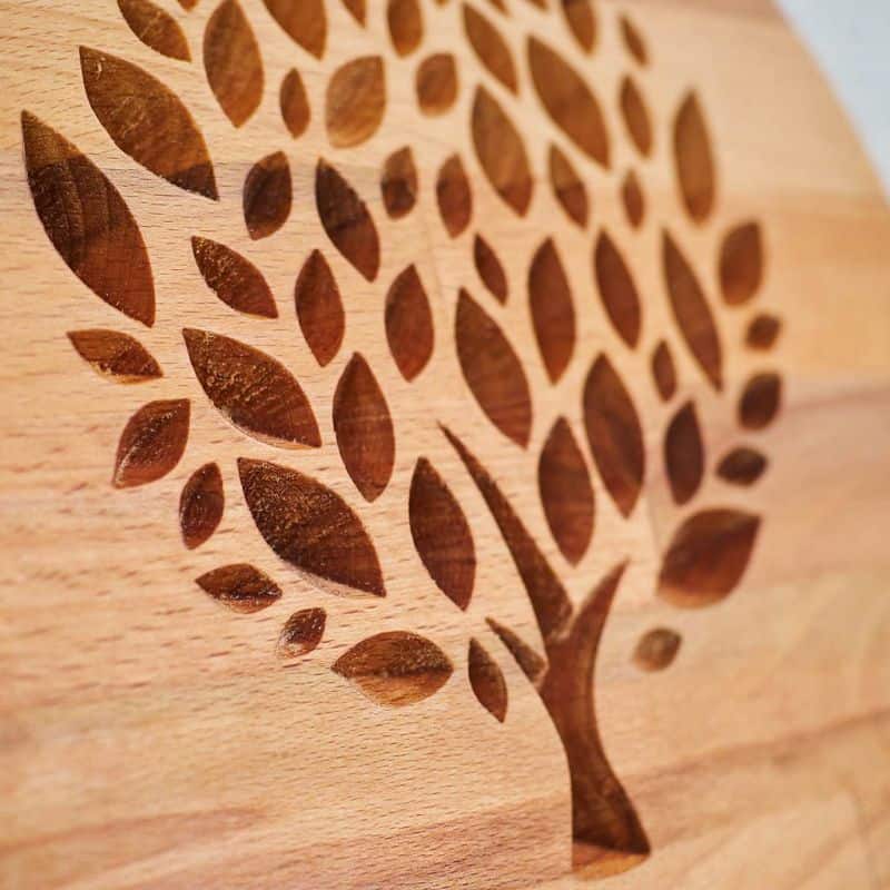 Panou decorativ natur din lemn masiv fag, frezat cu Copacul Vieții