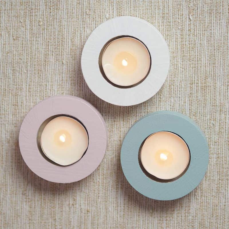 Veselie - trio de suporturi pentru lumânări din lemn masiv