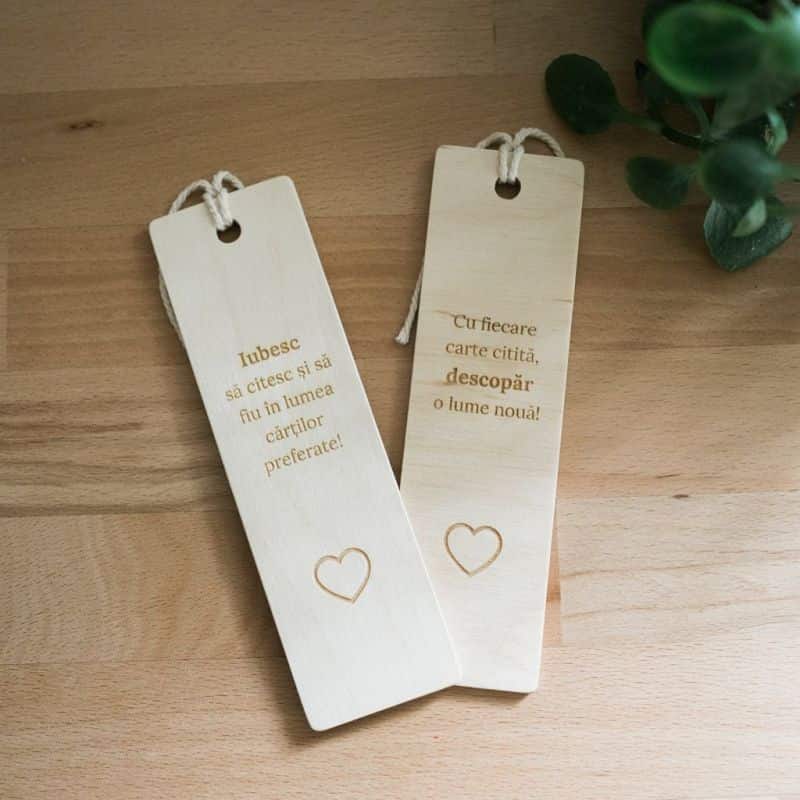 Semne de carte din lemn de mesteacăn, gravate cu mesaje personalizate Semne de carte din lemn de mesteacăn, gravate cu mesaje personalizate