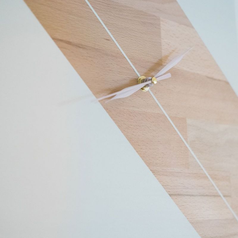 Rectangular - ceas din lemn masiv pentru perete