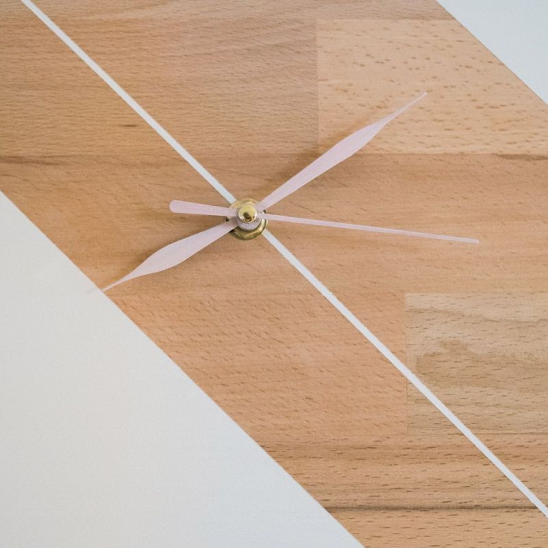 Rectangular - ceas din lemn masiv pentru perete