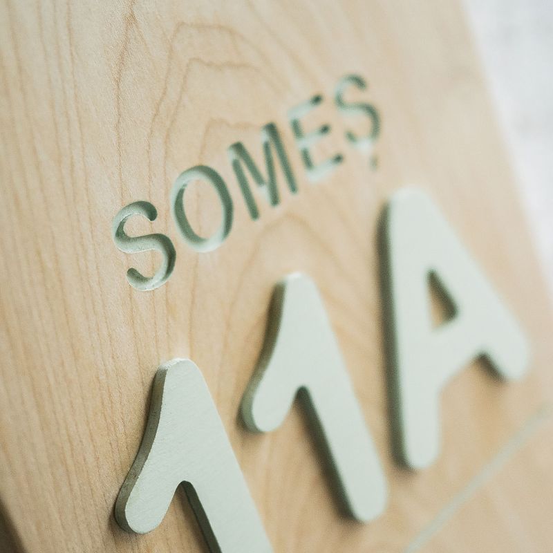 Număr pentru casă, din lemn masiv de fag